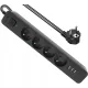 Defender strip produžni kabel 1,5 m, 4 kom utičnice, crni