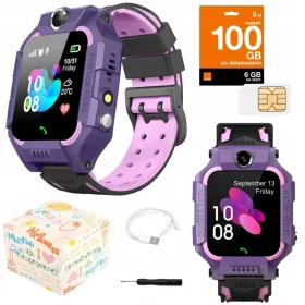    Smartwatch GPS lokator Dječji pametni sat Q19 sat nijanse ljubičaste