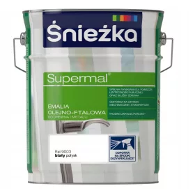   Bijela sjajna emajl boja Śnieżka Supermal za metal i drvo 10 l