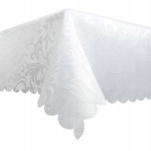 Obrus otporan na mrlje 140 cm x 220 cm bijeli luksuzni blagdanski stolnjak