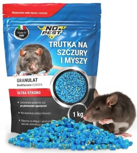 Vrlo jak otrov za štakore i miševe - granulat BRODIFAKUM 1 kg NEMA ŠTETNIKA