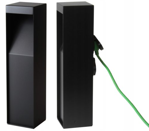 Vrtni stup s integriranim LED izvorom svjetla, crni, visine 60 cm