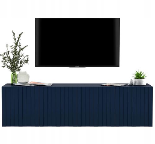 Glamurozni viseći ormarić za TV, tamnoplavi MAT 150 cm