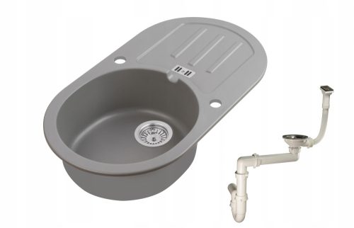 Granitni sudoper Moderno Martha 30 u nijansi Moonlight Grey, sifon uključen