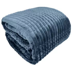   KONTRAST Lux poliesterska deka 200 cm x 150 cm u nijansi plave