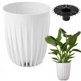    Lamela posuda za cvijeće 30 cm x 30 x 35,6 cm promjer 30 cm plastična bijela