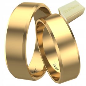   ZLATNI VJENČANI PRSTEN SA FAZOM, POZLAĆENO SREBRO | Ovaj prekrasan vjenčani prsten odlikuje se klasičnim dizajnom s fazom, izrađen je od najviše kvalitete srebra 925 pozlaćenog 23-karatnim zlatom. Prs