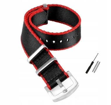 Premium NATO remen 22 mm crno crvena + teleskopi + alat