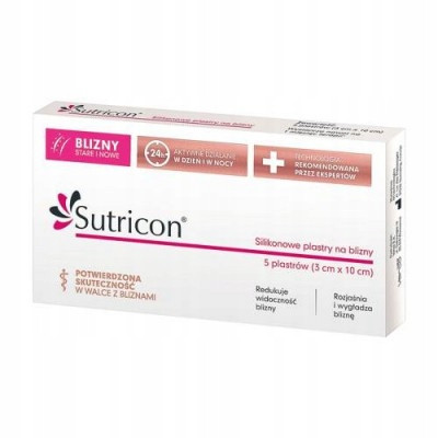 SUTRICON Silikonski flasteri za ožiljke 3 cm x 10 cm 5 komada