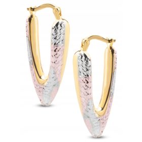 ZLATNE VISEĆE TROBOJNE NAUŠNICE 585