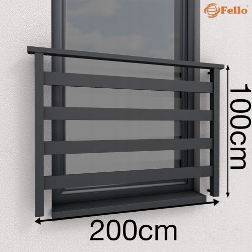 ALU BASIC Balkon Francuski 200cm Balustrada RAL