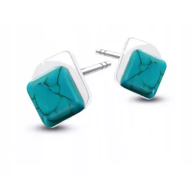 Tirkizne srebrne naušnice s nitnama 925
