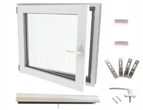 Prozor od PVC-a bijele boje 60x60 cm s lijeve strane