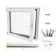 Prozor od PVC-a bijele boje 60x60 cm s lijeve strane