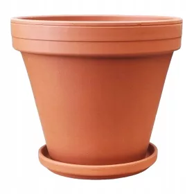    Saksija za cvijeće 20 cm x 20 x 17 cm promjer 20 cm prirodna keramika