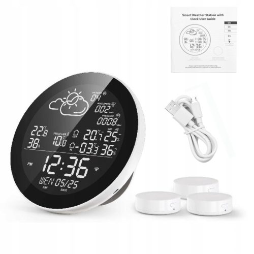 Stacja Pogodowa GOMEDIA SWS-01 z 3 senzora temperature i vlage, Bluetooth veza, Wi-Fi veza, zaslon