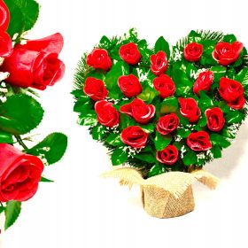 Srce za grob sa umjetnim ružama