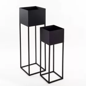  Kapaga teglica za cvijeće 30 cm x 30 x 100 cm crna metalna