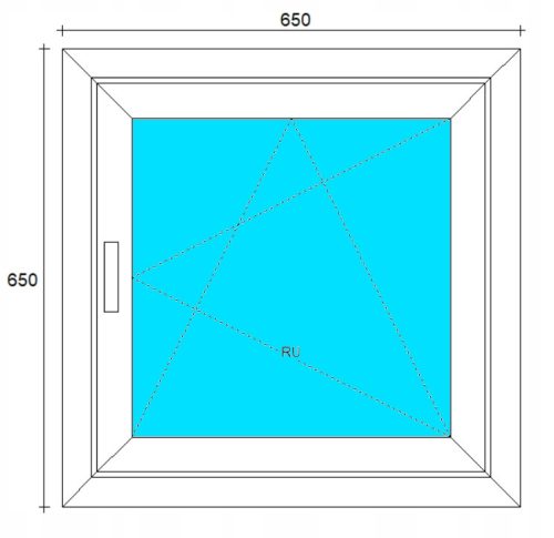 PVC PROZORI 650x650mm UCHYLNO-ROVI BIJELI DES