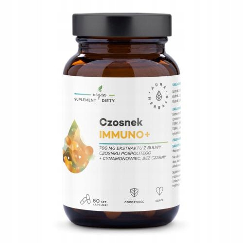AURA HERBALS Češnjak Immuno+ kapsule za jačanje imuniteta 60 kom