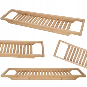 Kupaonska polica od bambusa s učvršćenjem na kadu