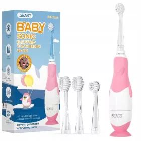    Zvučna četkica za zube za djecu PINK PINGVIN SUCTION CUP 0-3 god