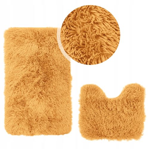 Kontrast Megan Mustard Bathroom Rug Set, 2 Pieces
