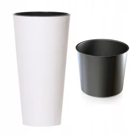    Prosperplast DTUS400-S449 saksija 40 cm x 76,2 cm bijela + unutarnji umetak za okrugle saksije IWKS400