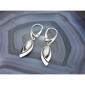 Mačje oko viseće naušnice od srebra pr. 925