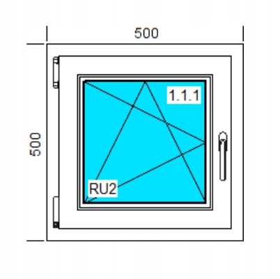 PVC PROZORI 500x500 mm Uchylno-Rozwierno Bijeli Lijev
