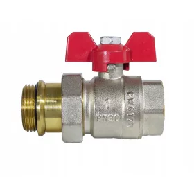   Kuglični ventil Goshe Premium 1'' DN25 sa Leptir Glanetom - Crveni