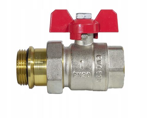 Kuglični ventil Goshe Premium 1'' DN25 sa Leptir Glanetom - Crveni