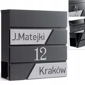   Printima Velika Skrinja za Poštu sa Adresom i Kućnim Brojem Antracit RAL 7016