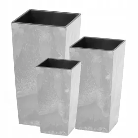   Prosperplast saksija 22 cm x 22 x 42 cm promjer 22 cm plastične nijanse sive i srebrne + 2 druga proizvoda