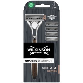  Wilkinson Quattro Essential Vintage Edition brijač s 4 uloška + 5 rezervnih uložaka