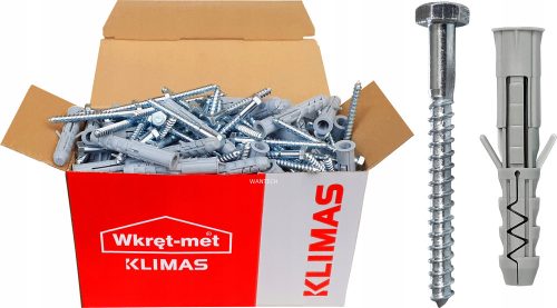Klimas ekspanzijski tipli za beton 10 x 60 mm s vijkom 50 kom