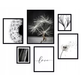 Set od 6 okvira za slike s boho motivom cvjetova maslačka