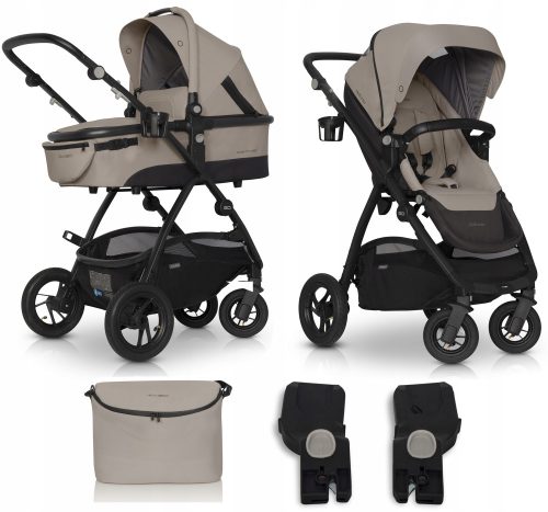 Dječja kolica 2u1 Optimo ADAPTERI + TORBA TAUPE