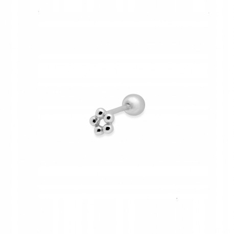 Silver piercing earring with flower ANIA KRUK