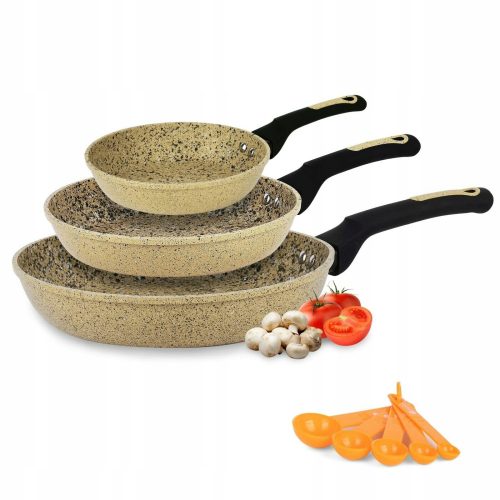 SET PATELNI ZA PRŽENJE NA INDUKCIJI, MARMORIRANI SET, 20-28 cm