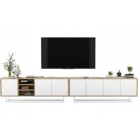 Loft TV komoda APOLLO 2x RTV, bijeli MAT, 300 cm