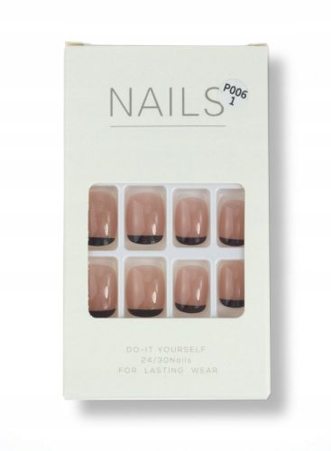 Umjetni nokti s uzorkom French nail tips P006-1