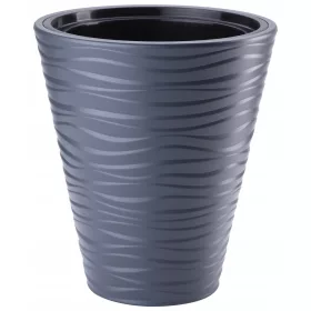    Form-Plastični lonac za cvijeće 30 cm x 30 x 33,5 cm promjer 29,5 cm plastične nijanse sive i srebrne