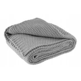 Warm and Cozy Knitted Blanket, Gray, 140x190cm