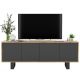 TV Loft APOLLO 2, moderna TV komoda grafit MAT 150cm, bezuchwytowe otwieranie drzwiczek "push to open", elegancki design idealny do pomieszczeń w stylu Loft. Dostępna w różnych kolorach: dąb wotan - b