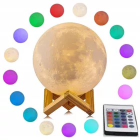  Moonlighter 3D noćna lampa s mjesečevim svjetlom RGB + daljinski upravljač