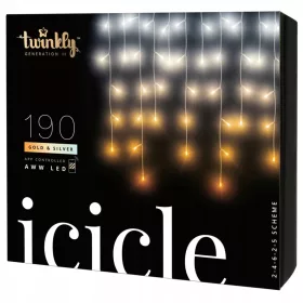 Twinkly Božićne Sople 190 LED AWW Zlatno-Srebrne