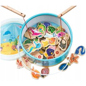 DREVENA RIBOLOVNA PUZZLE IGRA SA MAGNETIMA I 2 ŠTAPA