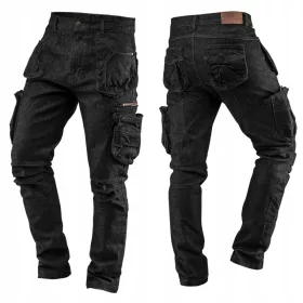   Neo Tools Profesionalne Radne Hlače JEANS Elastan DENIM Crne Veličina M