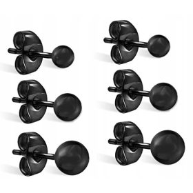 Crne Kuglične Naušnice od Kirurškog Čelika